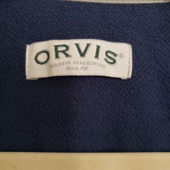 Orvis Full Zip Jacket Men MEDIUM Pockets Fleece Lined Outdoor Chores Barn Hike - Picture 9 of 9